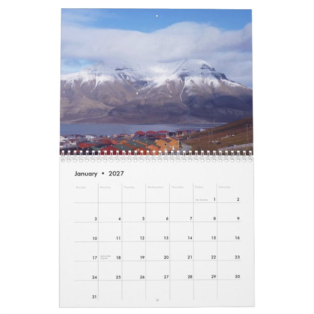 Longyearbyen, Svalbard Calendar (Jan 2027)
