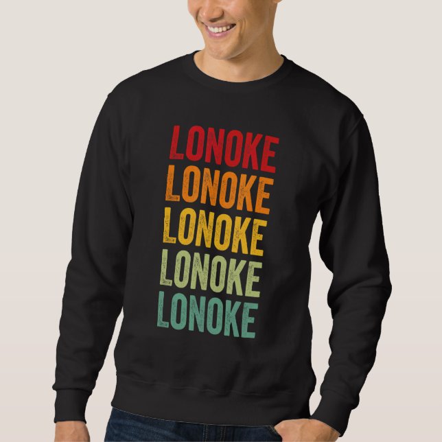 Lonoke County Arkansas Rainbow Text Design Sweatshirt (Front)