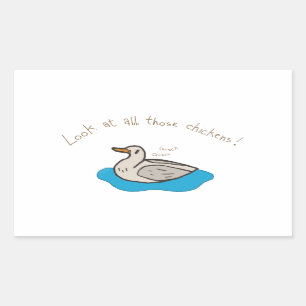 Look at all those chickens! rectangular sticker
