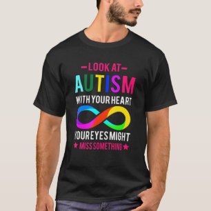 Look At Autism Puzzle Piece Autism Awareness Autis T-Shirt