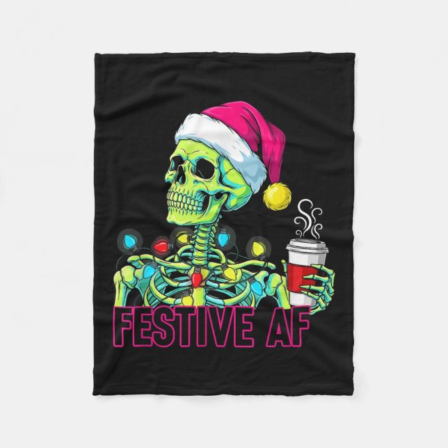 Look At Me Being All Festive And Stuff Humourous X Fleece Blanket (Front)