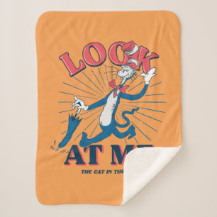 Look At Me Cat In The Hat Sherpa Blanket