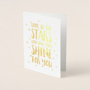 Look at the stars   Gold foil card
