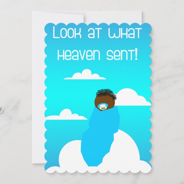 Look at What Heaven Sent! Baby Shower Invitations (Front)