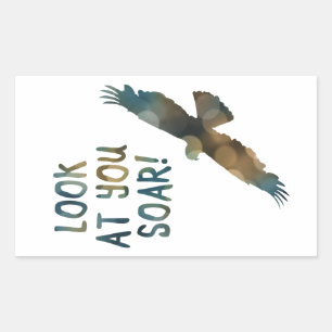 look at you soar bokeh rectangular sticker