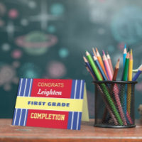 Look! Custom First grade completion card! Card