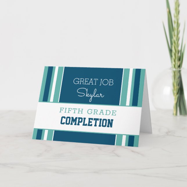 Look! Custom grade completion card!  Card (Front)