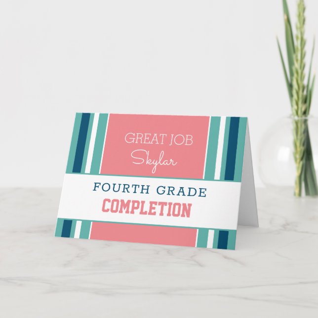 Look! Custom grade completion card!  Card (Front)