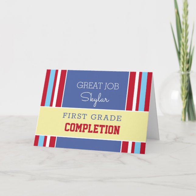 Look! Custom grade completion card!  Card (Front)