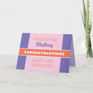 Look! Custom Junior High graduation card! Card