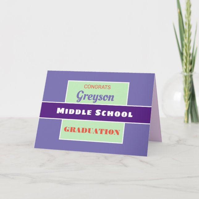 Look! Custom Middle school graduation card! Card (Front)