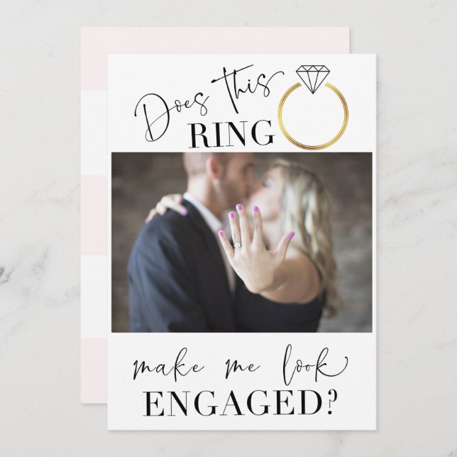 Look Engaged Photo Blush White Bridal Shower Invitation (Front/Back)