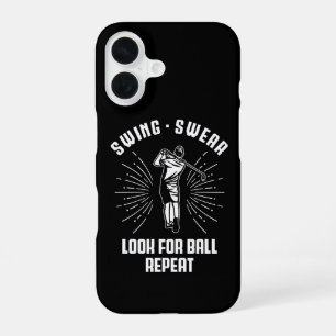 Look for Ball Repeat Golf Nerd Vintage Golfing Pun iPhone 16 Case