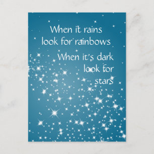 Look for Stars When Dark Inspirational Quote Postcard