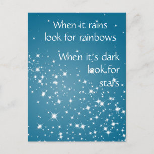Look for Stars When Dark Quote Inspirational Postcard