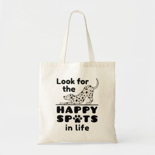Look for the Happy Spots in Life Dalmatian Dog Tote Bag