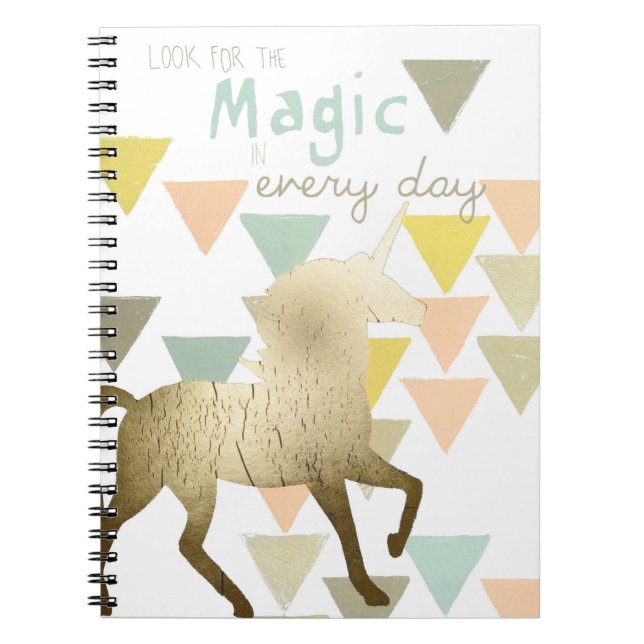 Look for the Magic Everyday Gold Unicorn Notebook (Front)
