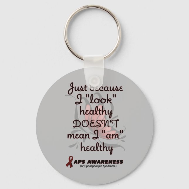 "Look" healthy/Butterfly...APS Keychain (Front)