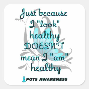 "Look" healthy/Butterfly...POTS Square Sticker