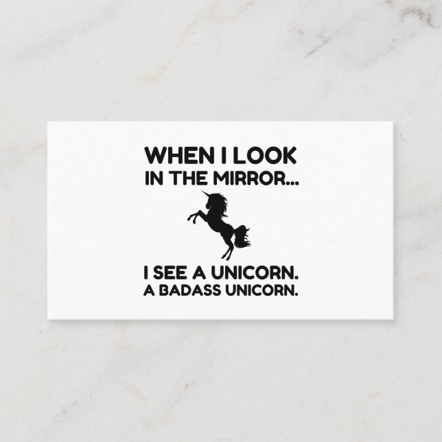 LOOK I SEE A BADASS UNICORN BUSINESS CARD (Front)