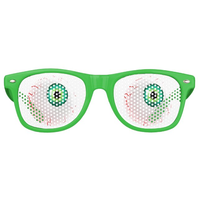 LOOK in the green eyeball without a blink Retro Sunglasses (Front)