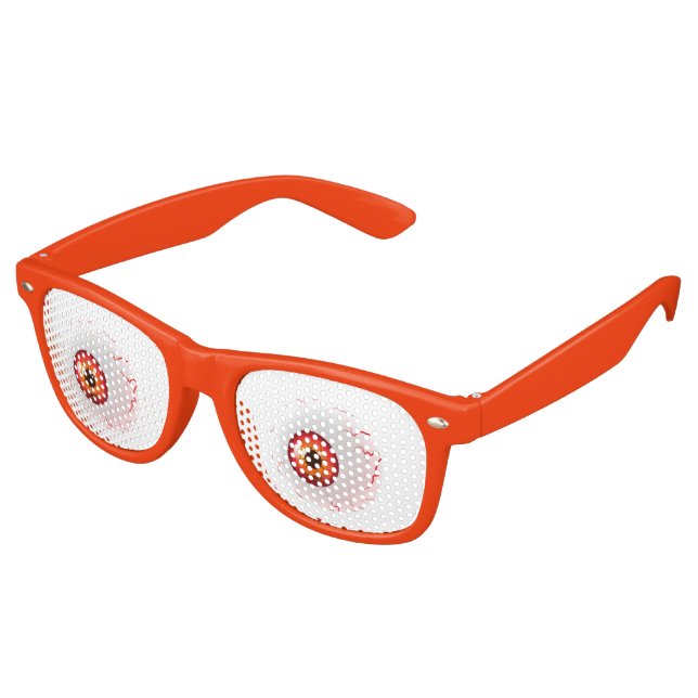 LOOK in the orange eyeball without a blink Retro Sunglasses (Angled)