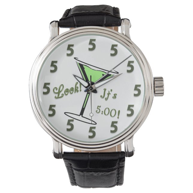 Look!  It's 5:00!  Martini Watch (Front)