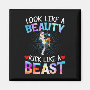 Look Like Beauty Kick Like Beast Tee Women Kickbox Magnet