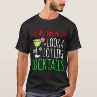 Look Like Cocktails Merry Christmas Santa Gnomes T-Shirt