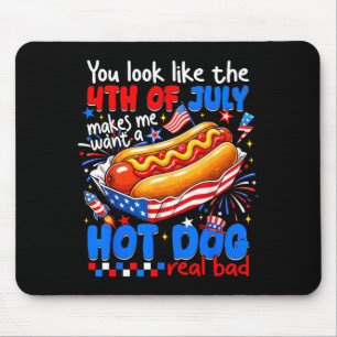 Look Like The 4th Of July Funny Aamerican Hot Dog Mouse Pad