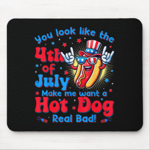 Look like the 4th of july make want a hot dog men mouse pad