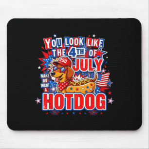 Look like the 4th of july makes want hotdog real mouse pad