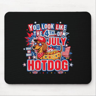 Look like the 4th of july makes want hotdog real mouse pad