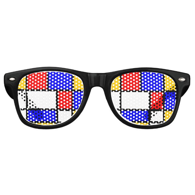 Look Modern Art Mondrian Retro Sunglasses (Front)