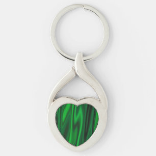 Look of Smooth 0f Emerald Green Satin Fabric Key Ring