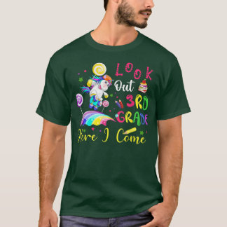 Look Out 3rd Grade Funny I Come Cute Unicorn Skate T-Shirt