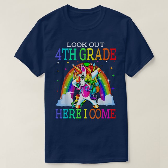 Look out 4th Grade here i come  Cute Dabbing Unico T-Shirt (Design Front)
