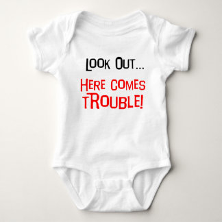 Look Out, Here Comes Trouble Baby Bodysuit