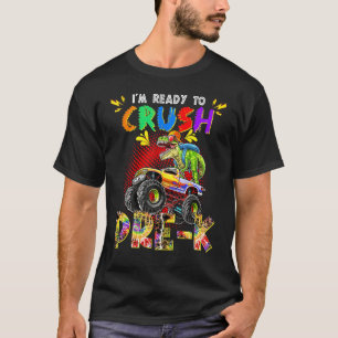 Look Out I'm Ready To Crush Pre K Cool Tie Die Din T-Shirt