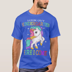Look Out kindergarten Here I Come Unicorn back to  T-Shirt