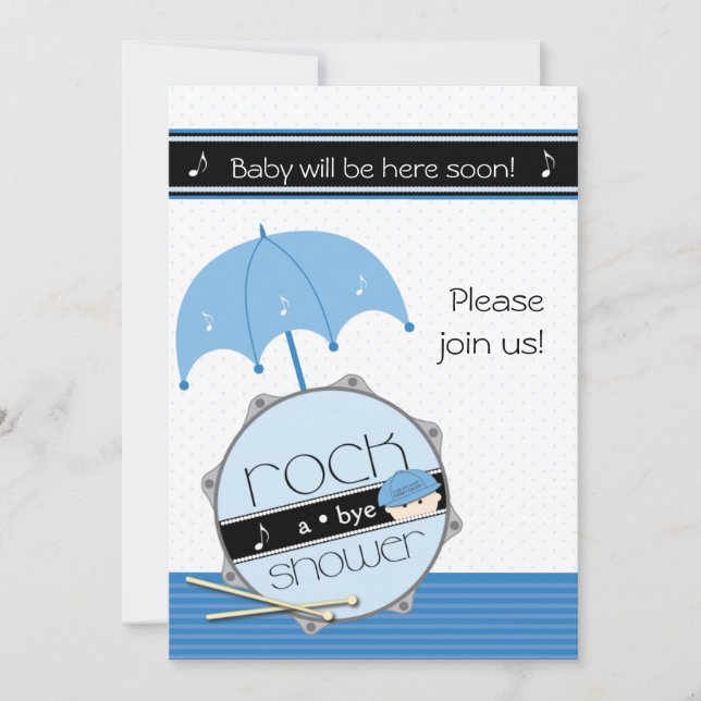 Look out world, here I drum! BabyShower invitation (Front)