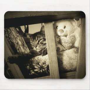 Look over there teddy bear mouse pad