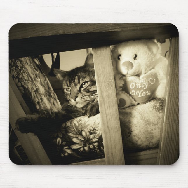 Look over there teddy bear mouse pad (Front)
