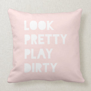 Look Pretty Funny Slogan Blush Pink Cushion