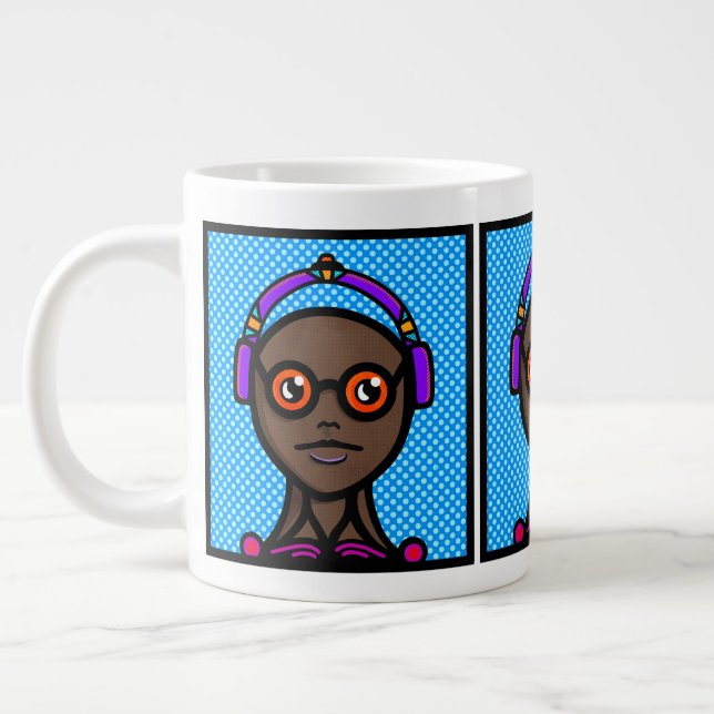 Look See in Shades Design Large Coffee Mug (Left)