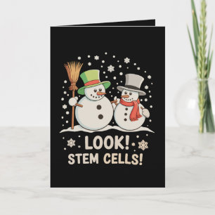 Look Stem Cells Snowman Christmas Science Biology Card