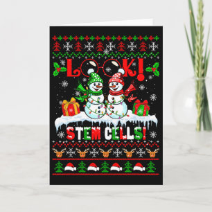 Look! Stem Cells Xmas Snow Couple Snowmen Science  Card