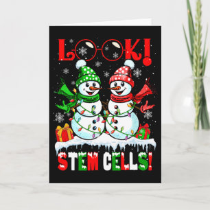 Look! Stem Cells Xmas Snow Couple Snowmen Science Card