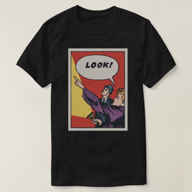 LOOK! The Thing in the Sky • Golden Era Comic Art T-Shirt (Design Front)