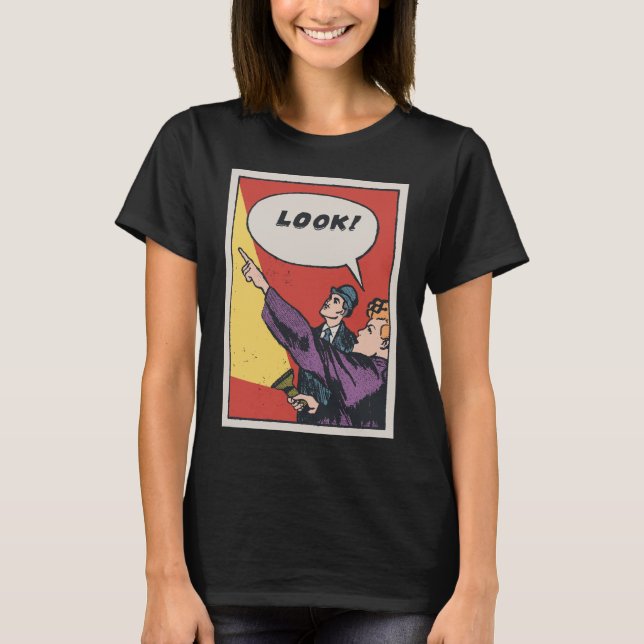 LOOK! The Thing in the Sky • Golden Era Comic Art T-Shirt (Front)